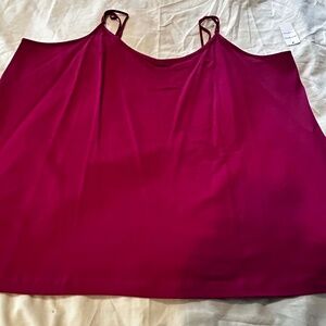 TANK TOP, SCOOP NECK, BERRY PINK, SIZE 4X, ADJUSTABLE STRAPS, FORM FITTING, PENN